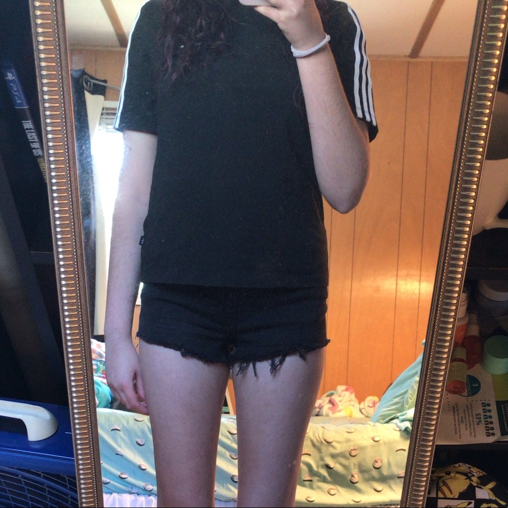 ASOS black denim shorts